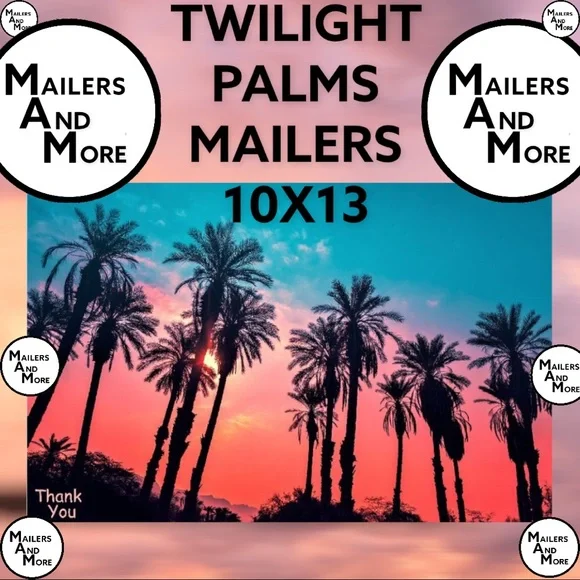 50 10X13 Poly Mailers Twilight Palms Shipping Envelopes PRICE IS FIRM - Picture 6 of 8